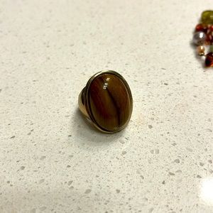 Statement Ring with striped stone